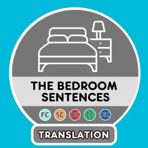 French bedroom translation sentences