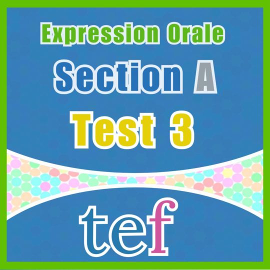 TEF Expression Orale Section A – test 3