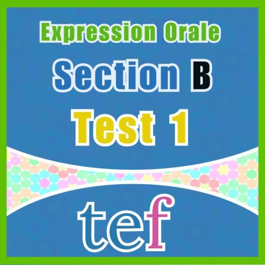 TEF Expression Orale Section B – test 1